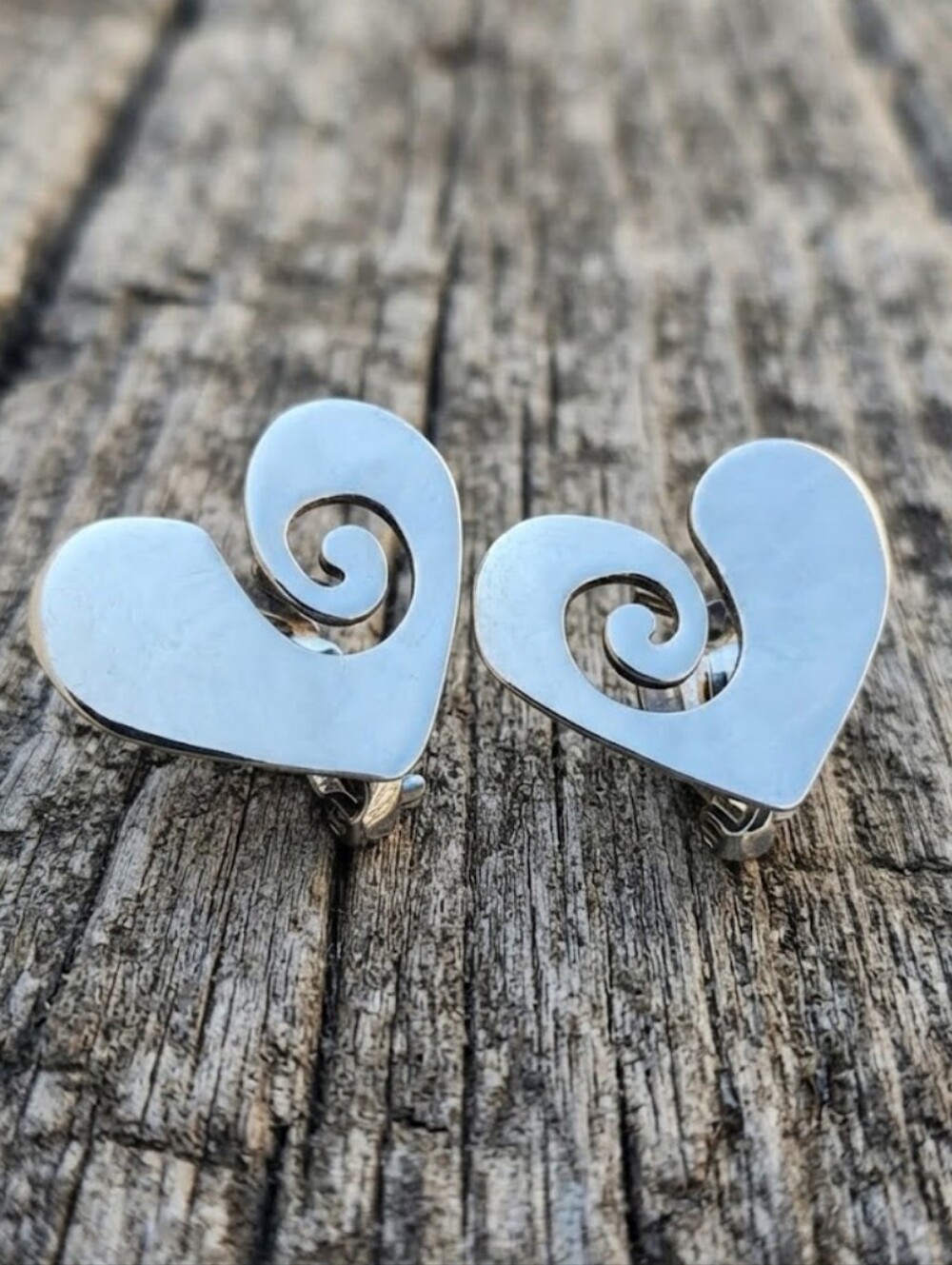Sterling Silver HEART Clip On Earrings